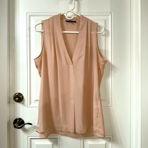 Rose & Olive Sheer Peach Tank Top Blouse Size L